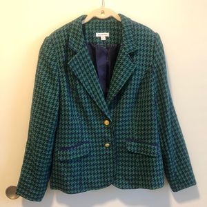 Joan Rivers Classic Long Sleeve Houndstooth Blazer Size 14